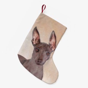 Xoloitzcuintli Painting - Cute Original Dog Art Small Christmas Stocking