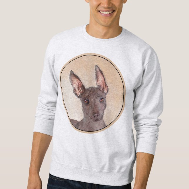 Xoloitzcuintli Painting - Cute Original Dog Art Sweatshirt (Front)