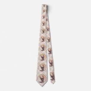 Xoloitzcuintli Painting - Cute Original Dog Art Tie
