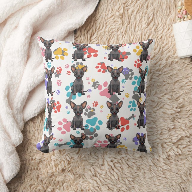 Xoloitzcuintli Paws Print Cushion (Blanket)