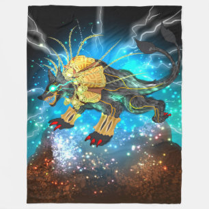 Xolotl the Aztec God Fleece Blanket