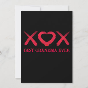 Xox, love, kisses, valentine design, best Grandma Invitation