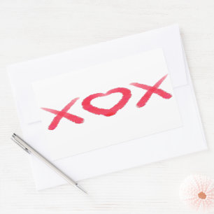 XOX, love, kisses, valentine design Rectangular Sticker