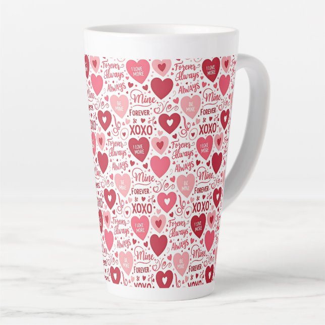 XOXO & Always Be Mine  Latte Mug (Right Angle)