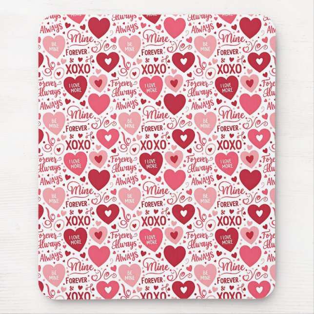 XOXO & Always Be Mine Pink Red Mouse Pad (Front)