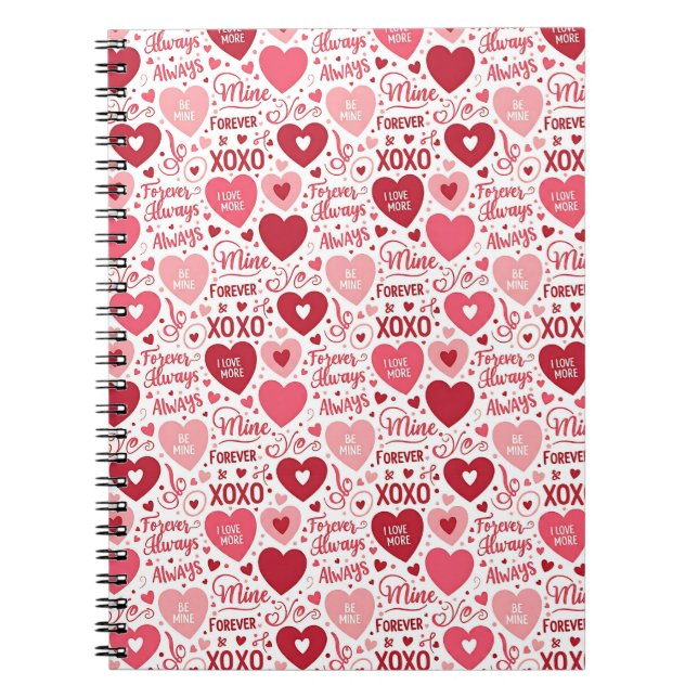 XOXO & Always Be Mine Pink Red Notebook (Front)