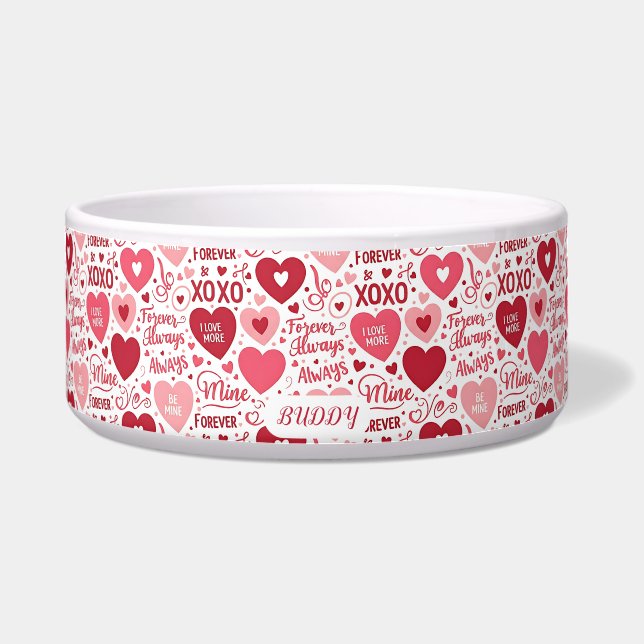 XOXO & Always Be Mine Red & Pink Personalized Pet (Front)