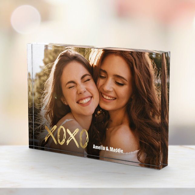 XOXO Best Friends Gold Script BFF Photo Block (Creator Uploaded)