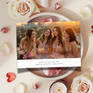 Xoxo Bestie Friends Forever Galentines Day Photo Holiday Card