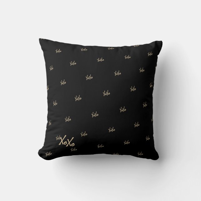 XOXO Black Gold Chic Cushion (Front)