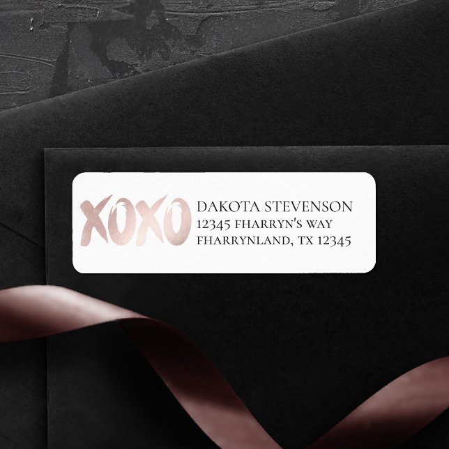 XOXO Blush Pink | Casual Brushstroke Address Label (Creator Uploaded)