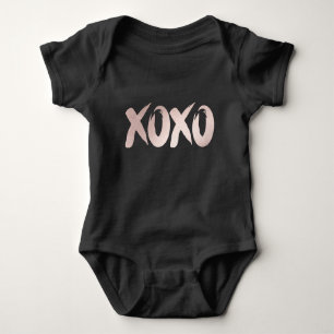XOXO Blush Pink   Hand Lettered Brush Script Baby Bodysuit