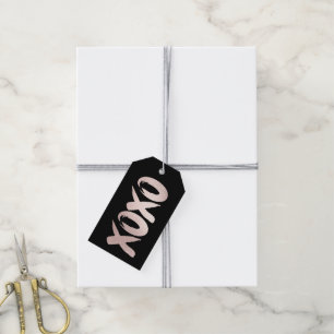 XOXO Blush Pink Hand Lettered Brush Script Gift Tags