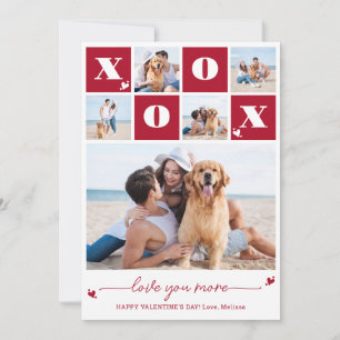 XOXO Bold Modern 5 Photo Happy Valentines Day Holiday Card