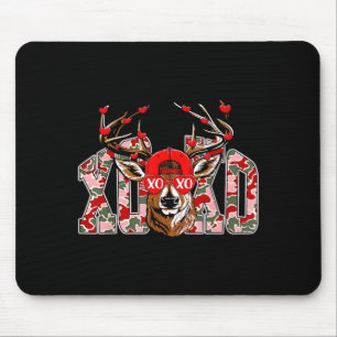 Xoxo Camo Buck Deer Hunting Valentine's Day Boys K Mouse Pad