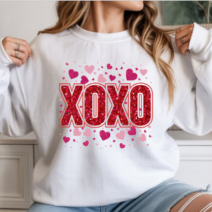 XOXO – Cute Pink Typography Valentine’s Day Sweatshirt