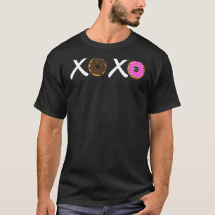 Xoxo Doughnuts Heather Raspberry Valentine Day T-Shirt