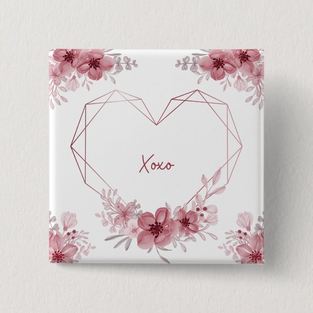 xoxo floral button (Front)