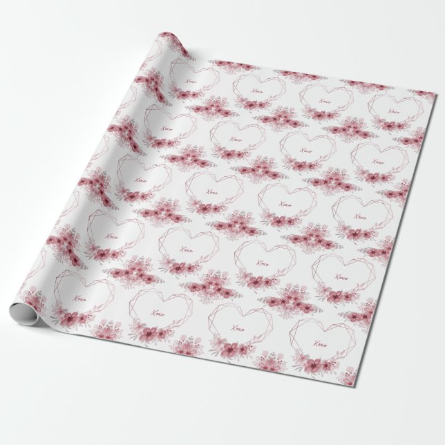 xoxo floral wrapping paper (Unrolled)