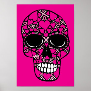 XOXO Forever - Skull Poster on Pink