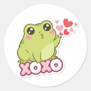 XOXO Frog Sticker Cute Frog Sending Kiss Romantic