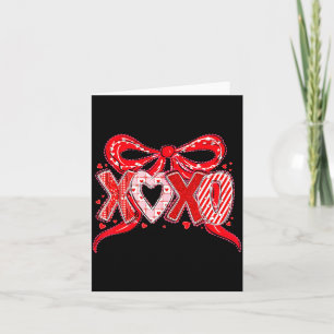 Xoxo Funny Valentines Day Love Coquette Bow Checke Card