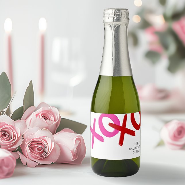 XOXO Galentine day Hugs and Kisses Best Friend Sparkling Wine Label (XOXO Galentine day Hugs and Kisses Best Friend Sparkling Wine Label)