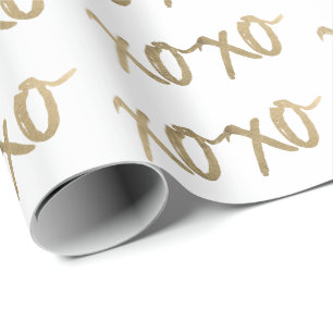 XOXO Gold Brushstoke Fashion Chic Wrapping Paper