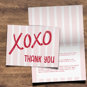 XOXO Hand Drawn Galentine’s Day Party Folding Thank You Card