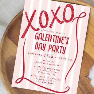 XOXO Hand Drawn Galentine’s Day Party Invitation
