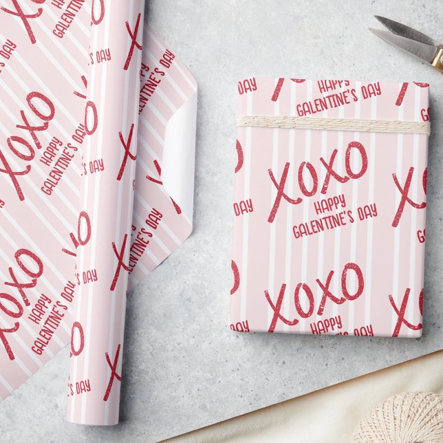 XOXO Hand Drawn Galentine’s Day Party Wrapping Paper (Creator Uploaded)