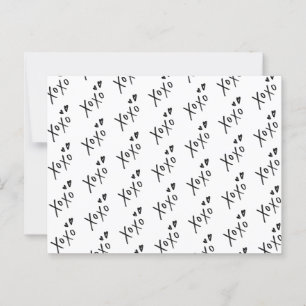 “XOXO” Hand Drawn Lettering Pattern Postcard