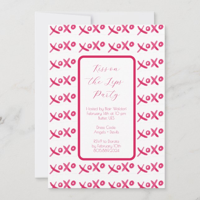 XOXO hand-painted invitation (Front)