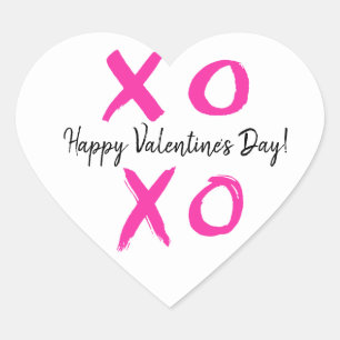 XOXO - Happy Valentine's Day Heart Sticker