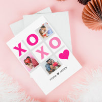 XOXO Happy Valentine's Day Pink Heart Custom Photo