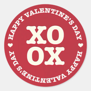XOXO Happy Valentine's Day Sticker Red