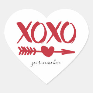 XOXO Heart Arrow Personalised Stickers