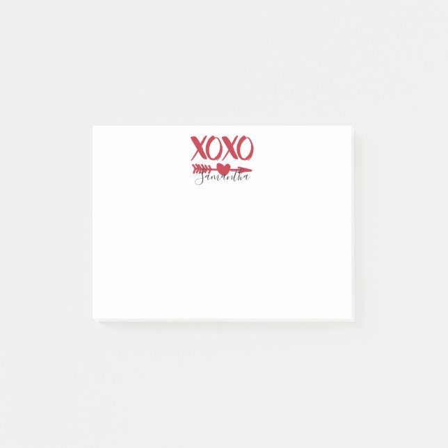 XOXO Heart Arrow Post-It Notes (Front)