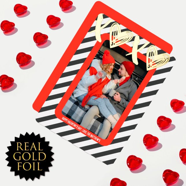 XOXO Heart Couple Photo Valetine's Real Gold (Creator Uploaded)