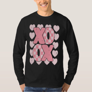 XOXO Heart Groovy Valentine's Day Couples Kids Gir T-Shirt