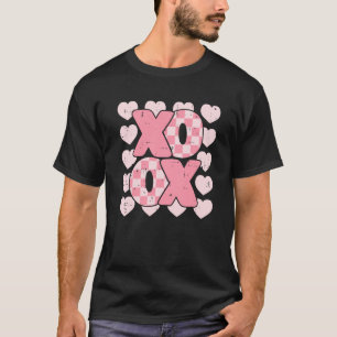 XOXO Heart Groovy Valentine's Day Couples Kids Gir T-Shirt