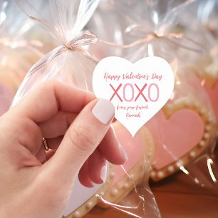 XOXO Heart Kids Classroom Valentine's Day Party He Sticker