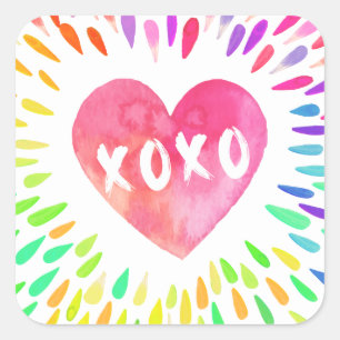 XoXo Heart Square Sticker