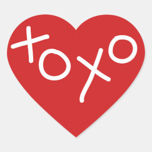 XOXO Heart Valentine's Day Favour Sticker