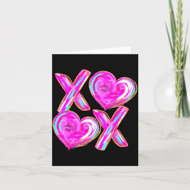 Xoxo Hearts Valentine's Day Women Girls Vday  Card (Front)