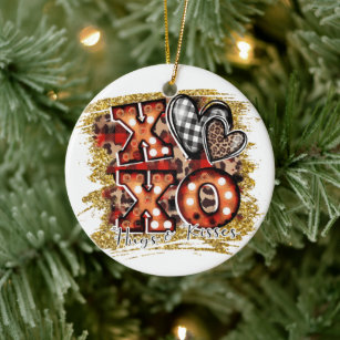 XoXo Hug & Kisses   Valentine Gift   Holidays Ceramic Tree Decoration