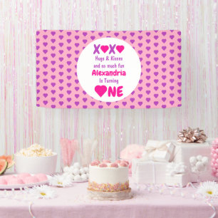 XOXO Hugs and Kisses 1st Birthday Banner