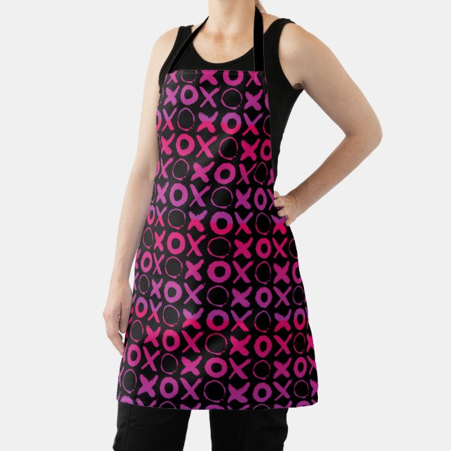xoxo hugs and kisses pink purple apron (Insitu)
