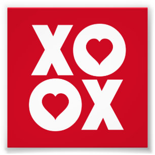 XOXO Hugs and Kisses Valentine's Day Photo Print