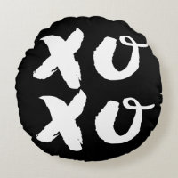 XOXO Hugs & Kisses Brush Typography Black